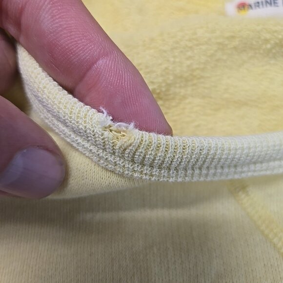 Marine Layer Crewneck Sweatshirt Womens Size XL Yellow Raglan Sleeve Cropped - Picture 9 of 13